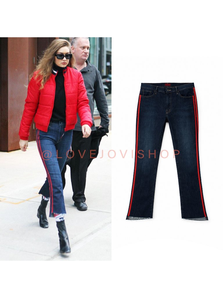 Jeans | Ankle Bootcut | Mother Red Racing Stripe Med Wash | 11" High Rise | 31